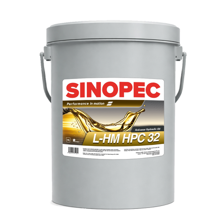 Sinopec L-HM HPC 32 oil container on a white background