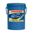 Blue Sinopec oil container with label on a white background